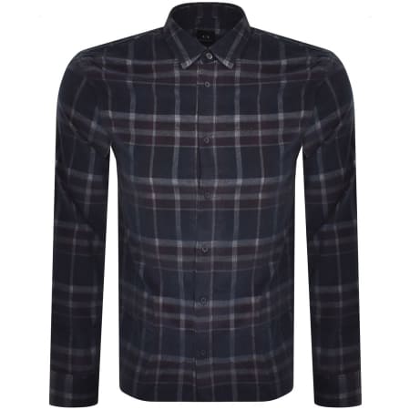 Product Image for Armani Exchange Long Sleeve Check Shirt Navy