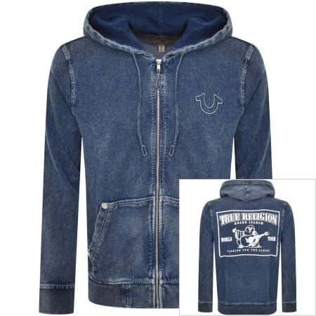 Product Image for True Religion Big T Full Zip Hoodie Navy