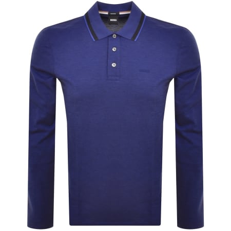 Product Image for BOSS Pittman Long Sleeved Polo T Shirt Purple