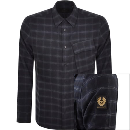 Product Image for Belstaff Scale Check Long Sleeved Shirt Navy