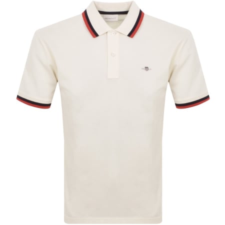Product Image for Gant Collar Pique Rugger Polo T Shirt Cream