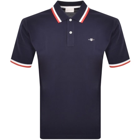 Product Image for Gant Collar Pique Rugger Polo T Shirt Navy