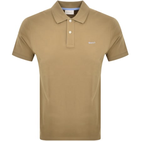 Product Image for Gant Collar Contrast Rugger Polo T Shirt Khaki