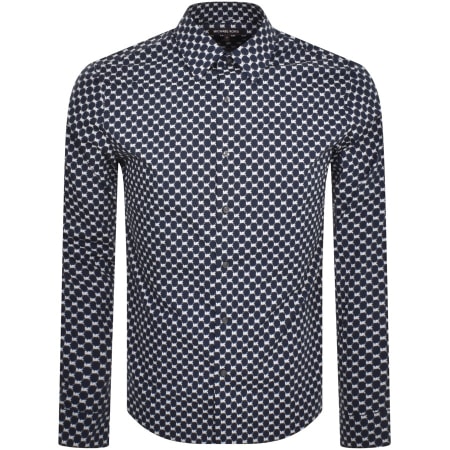 Product Image for Michael Kors Logo Long Sleeve Shirt Navy