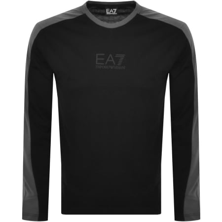 Product Image for EA7 Emporio Armani Long Sleeve Logo T Shirt Black