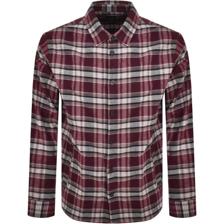 Product Image for Armani Exchange Long Sleeve Check Shirt Burgundy
