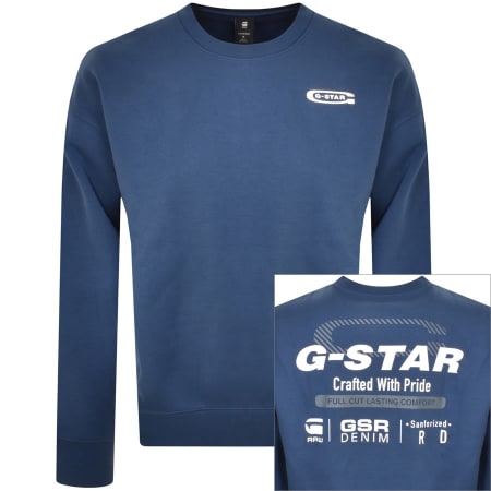 Product Image for G Star Raw Old Skool Sweatshirt Blue