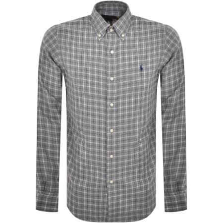 Product Image for Ralph Lauren Check Long Sleeved Shirt Grey
