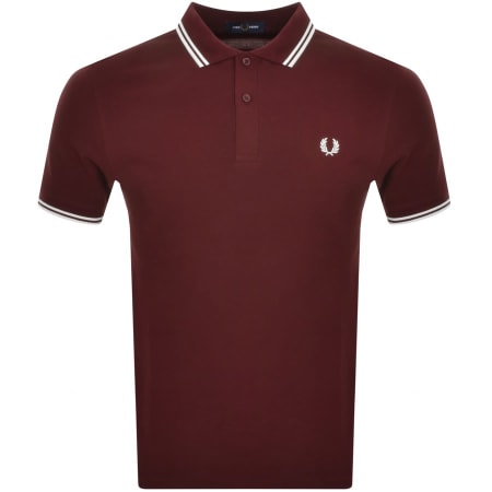 Fred Tipped T Shirt Burgundy | Mainline Menswear