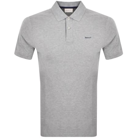 Product Image for Gant Collar Contrast Rugger Polo T Shirt Grey