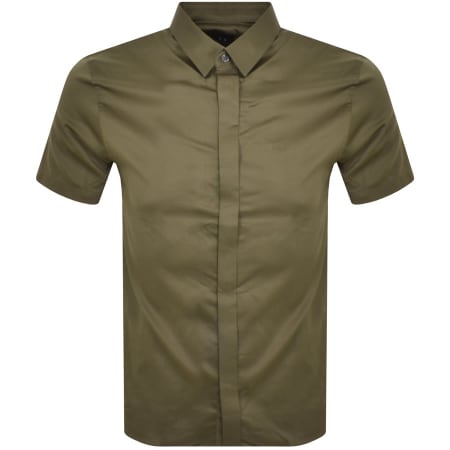 Product Image for Armani Exchange Slim Fit Short Sleeved Shirt Khaki