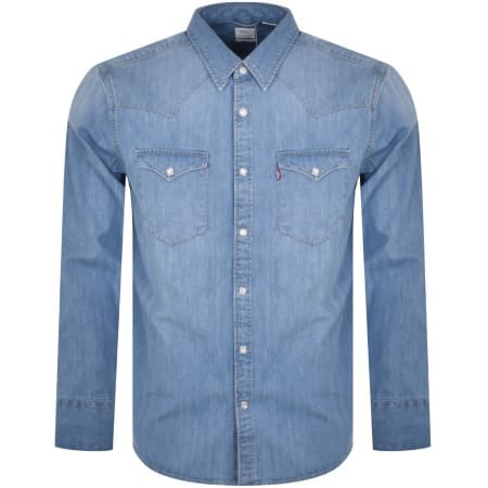 Product Image for Levis Barstow Denim Long Sleeve Shirt Blue
