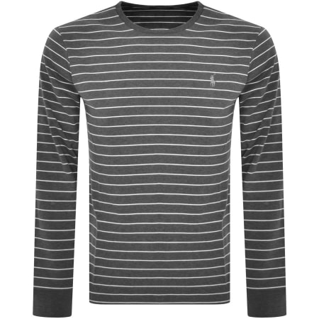 Product Image for Ralph Lauren Stripe Long Sleeve T Shirt Grey