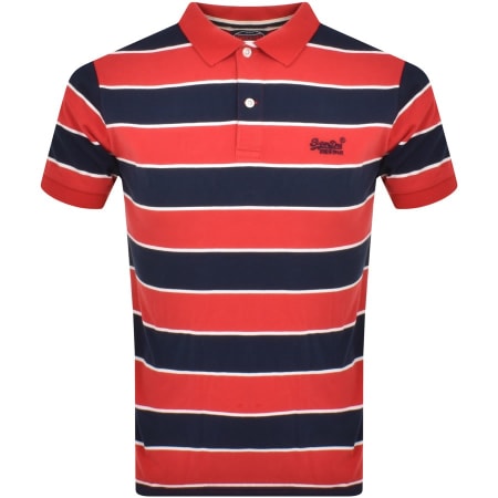Product Image for Superdry Stripes Polo T Shirt Red