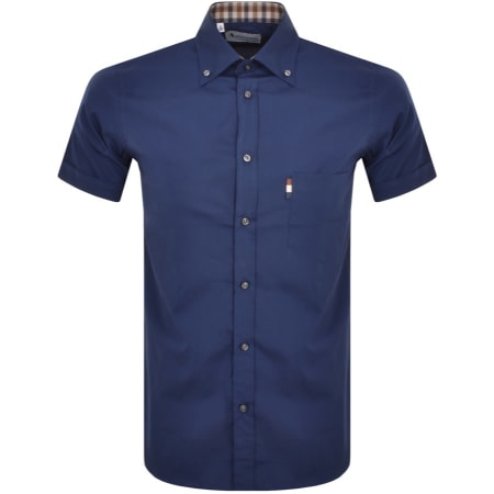 Recommended Product Image for Aquascutum London Short Sleeve Shirt Navy