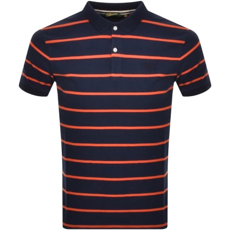 Product Image for Superdry Stripes Polo T Shirt Navy