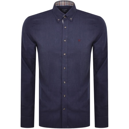Recommended Product Image for Hackett Heritage Flannel Multi Trim Shirt Navy