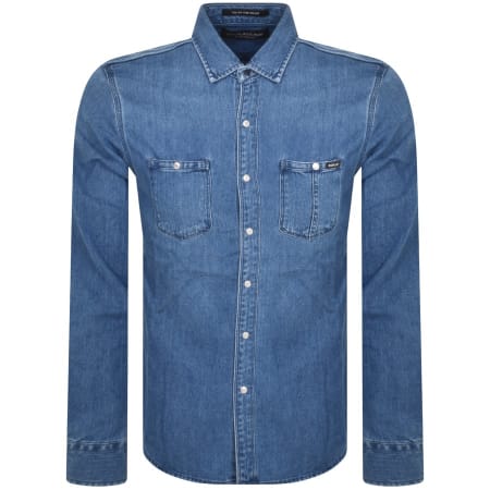 Product Image for Replay Long Sleeved Denim Shirt Blue