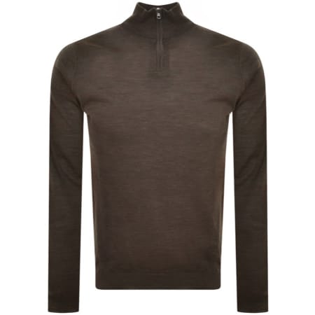 Product Image for Oliver Sweeney Curragh Half Zip Knit Jumper Brown