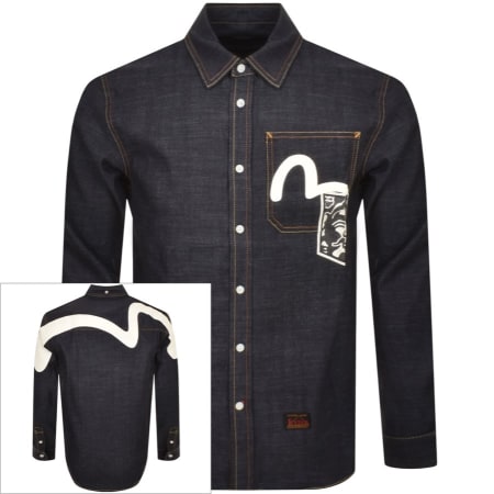 Product Image for Evisu Long Sleeve Denim Shirt Navy