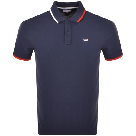 Product Image for Tommy Jeans Flag Neck Polo Shirt Navy