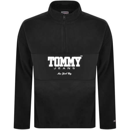 Product Image for Tommy Jeans Half Zip Fleece Sweatshirt Black
