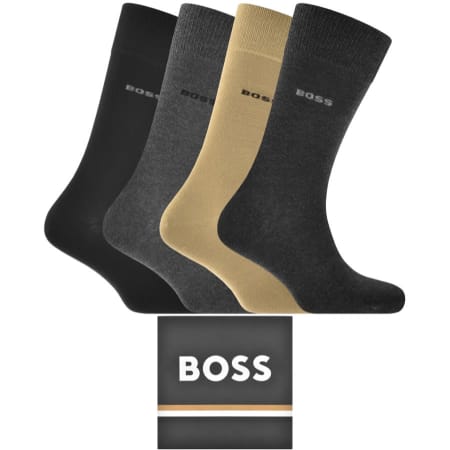 Product Image for BOSS Four Pack Crew Socks Gift Set Grey