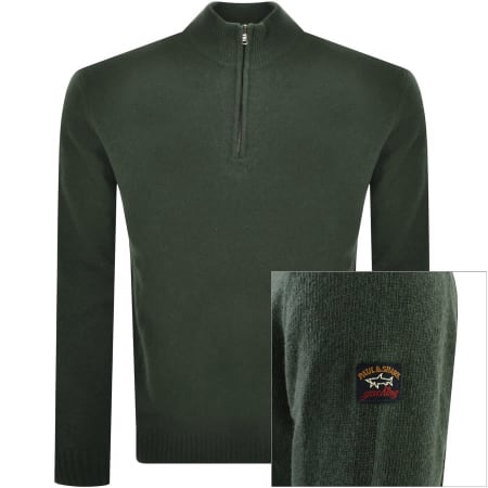 Product Image for Paul And Shark Knit Half Zip Jumper Green