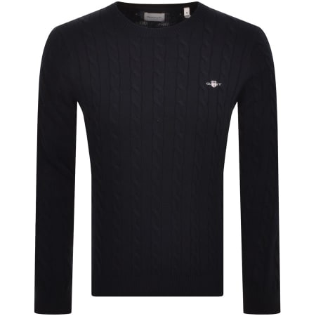 Product Image for Gant Classic Cotton Cable Knit Jumper Navy