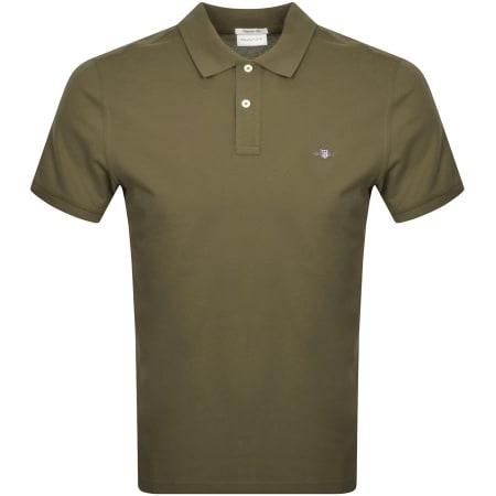 Product Image for Gant Regular Shield Pique Polo T Shirt Green