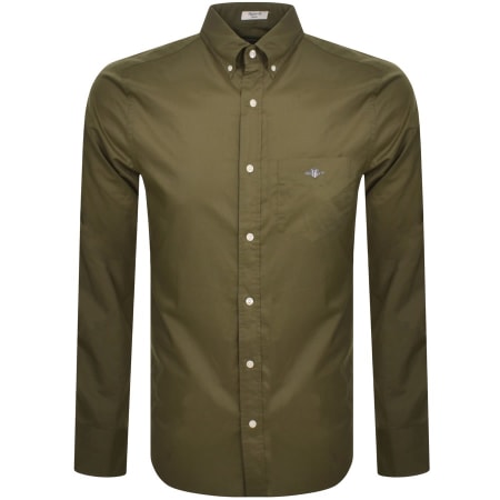 Product Image for Gant Regular Long Sleeved Poplin Shirt Green