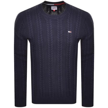 Product Image for Tommy Jeans Regular Cable Knit Jumper Navy