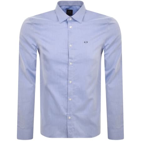 Product Image for Armani Exchange Long Sleeve Shirt Blue