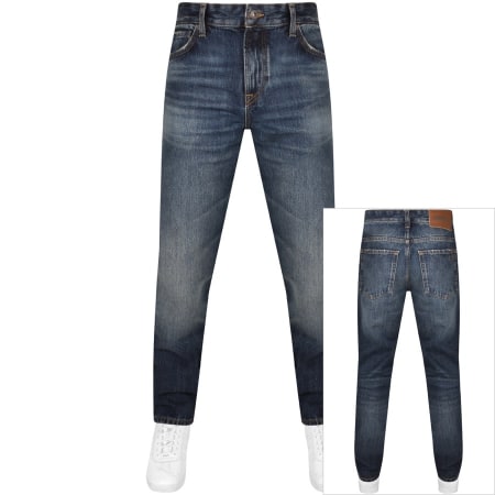Product Image for BOSS Maine Regular Fit Mid Wash Jeans Navy