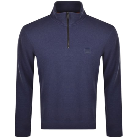 Recommended Product Image for BOSS Zetrust Half Zip Sweatshirt Navy