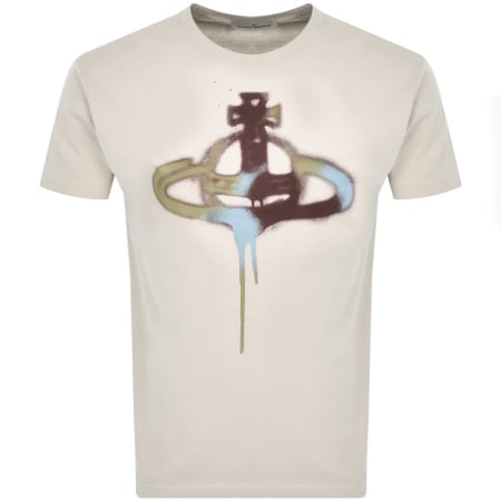 Product Image for Vivienne Westwood Spray Orb Logo T Shirt Beige