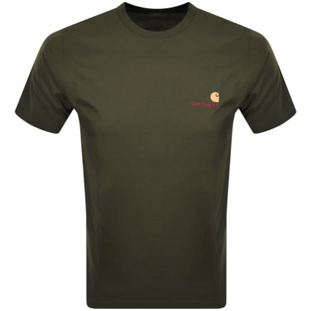Product Image for Carhartt WIP Script Logo T Shirt Green