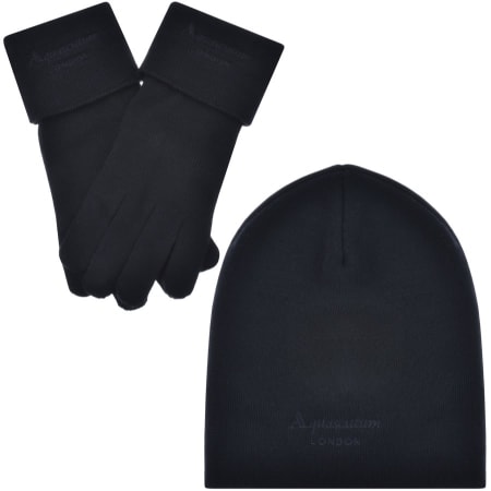 Recommended Product Image for Aquascutum Beanie Hat And Gloves Set Navy