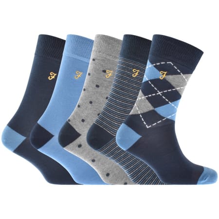 Product Image for Farah Vintage Five Pack Mixed Dress Socks Navy