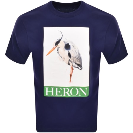 Product Image for Heron Preston Bird Painted Logo T Shirt Navy