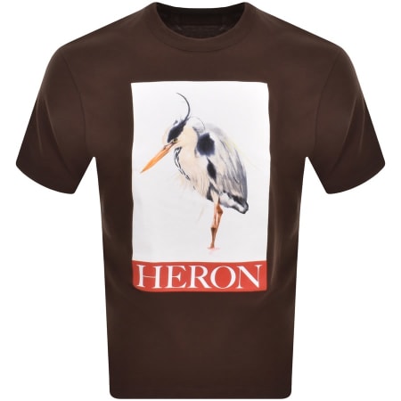 Product Image for Heron Preston Bird Painted Logo T Shirt Brown