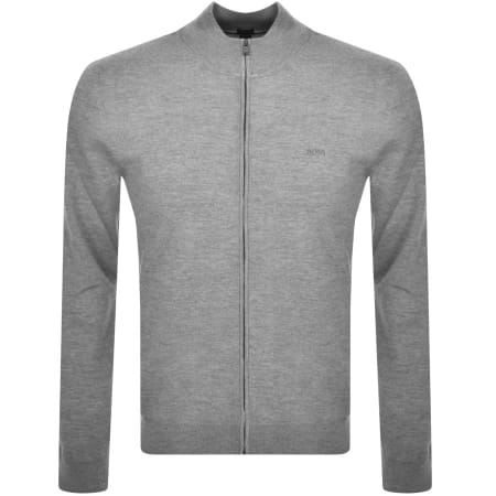 Product Image for BOSS Balonso Full Zip Knit Jumper Grey