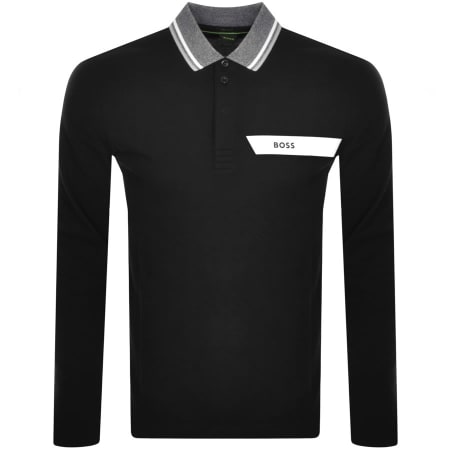 Product Image for BOSS Plisy Long Sleeve Polo T Shirt Black