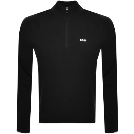 Recommended Product Image for BOSS Ever X Quarter Zip Knit Jumper Black