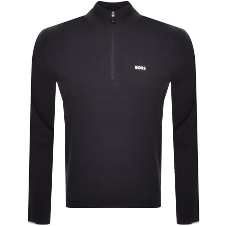 Recommended Product Image for BOSS Ever X Quarter Zip Knit Jumper Navy