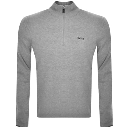 Recommended Product Image for BOSS Ever X Quarter Zip Knit Jumper Grey