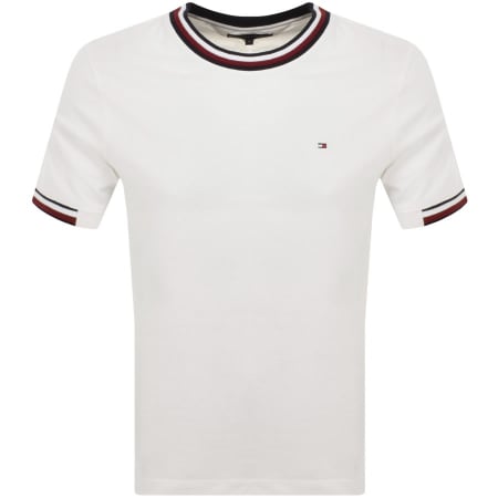 Product Image for Tommy Hilfiger Stripe Tipping T Shirt Off White