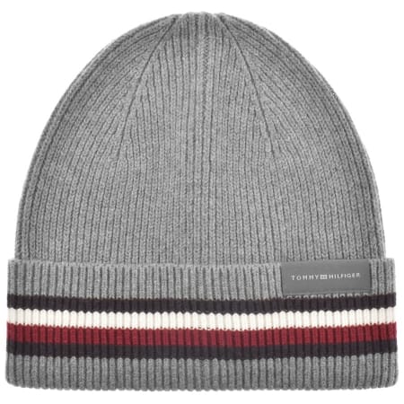 Product Image for Tommy Hilfiger Essential Flag Beanie Hat Grey