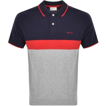 Product Image for Gant Short Sleeve Stripe Polo T Shirt Grey