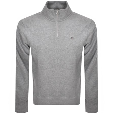 Product Image for Gant Shield Logo Half Zip Sweatshirt Grey
